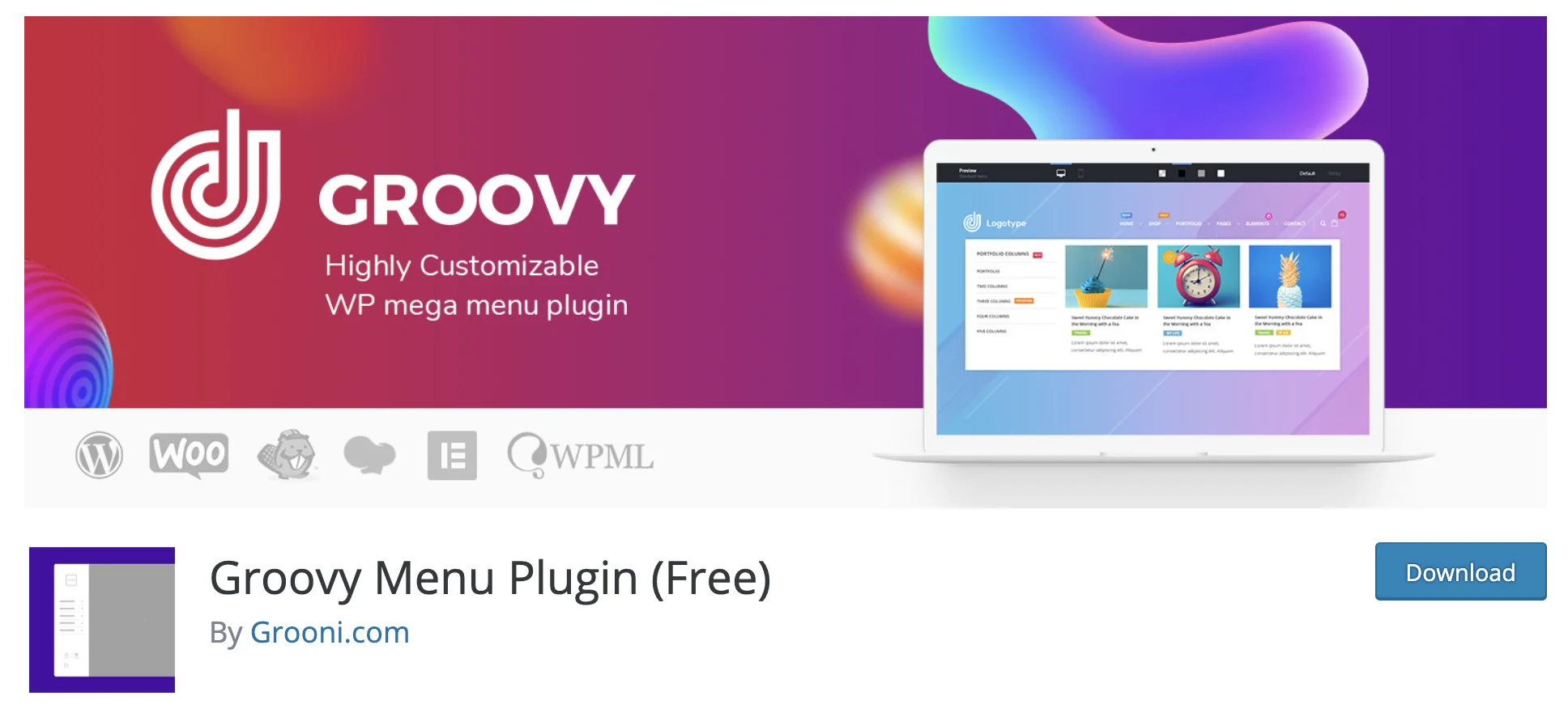Plugin de menu Groovy (gratuit)
