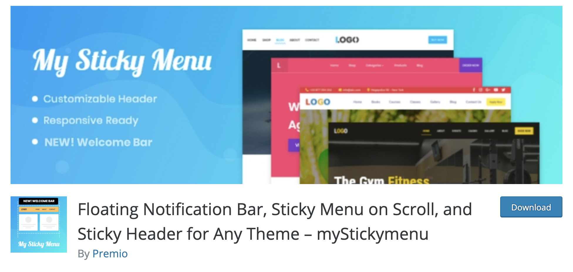 Floating Notification Bar, Sticky Menu on Scroll, and Sticky Header for Any Theme – myStickymenu