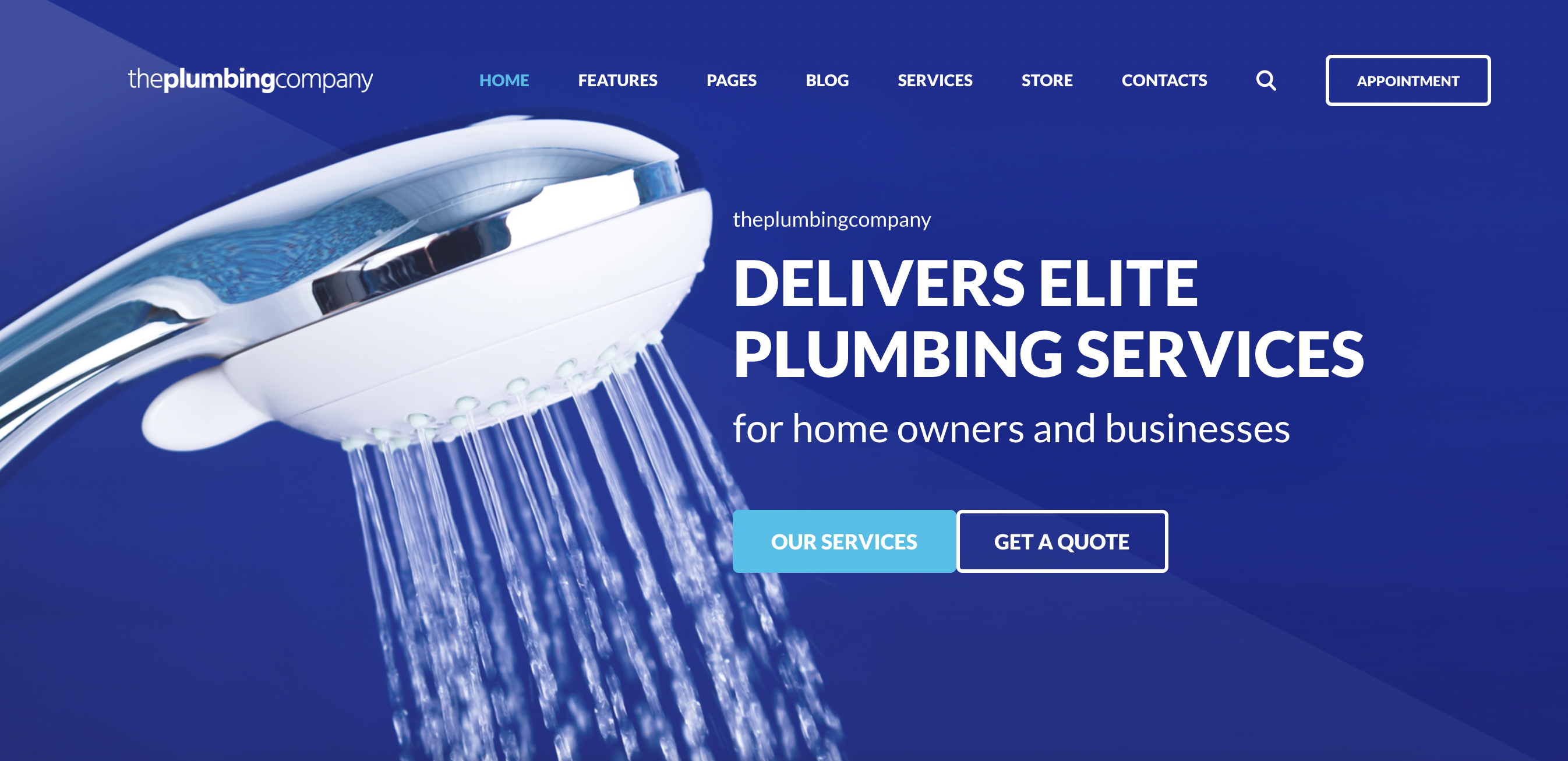 plumbing - dark blue theme website