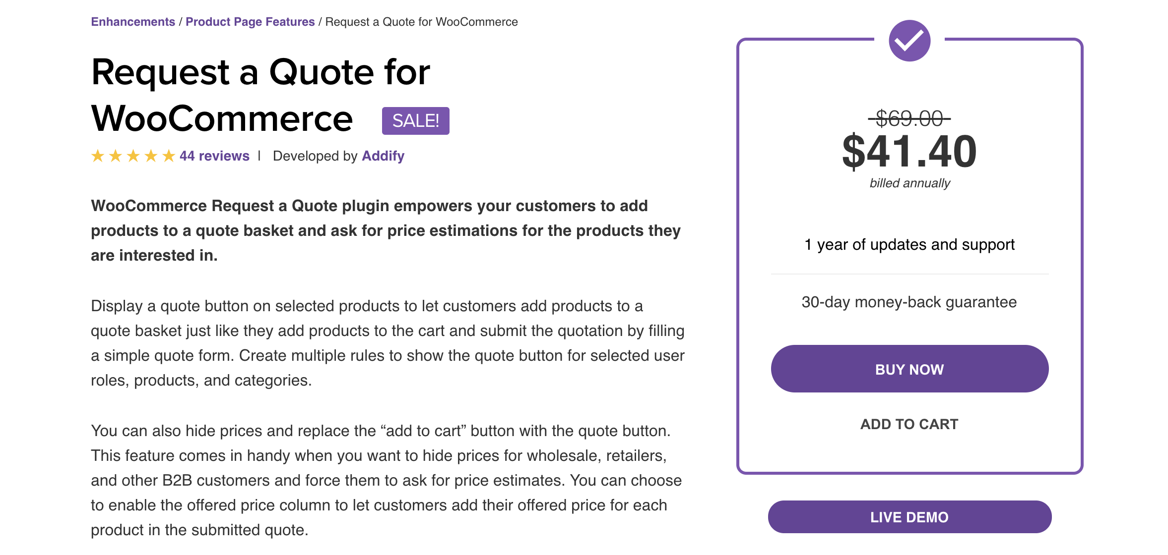 Request a Quote for WooCommerce - WordPress Quote Plugin 
