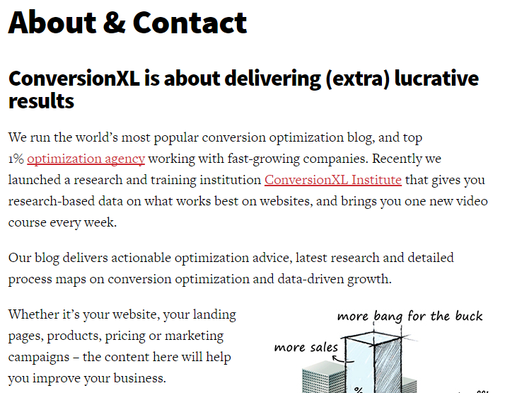 conversion XL about page
