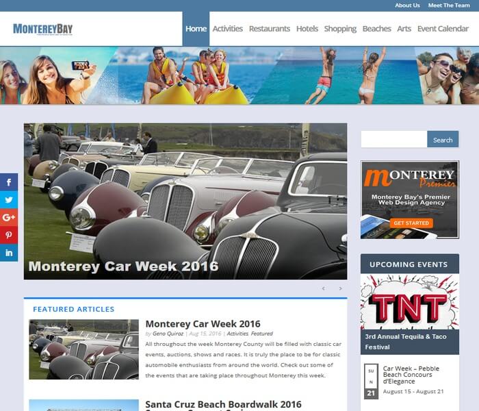 divi website examples - monterey bay fun