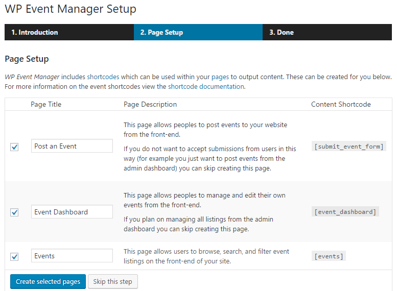 WP Event Manager Setup