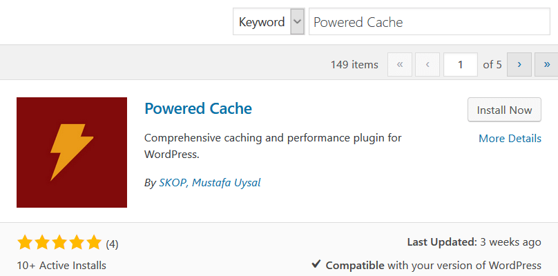 Powered Cache - Installer et activer