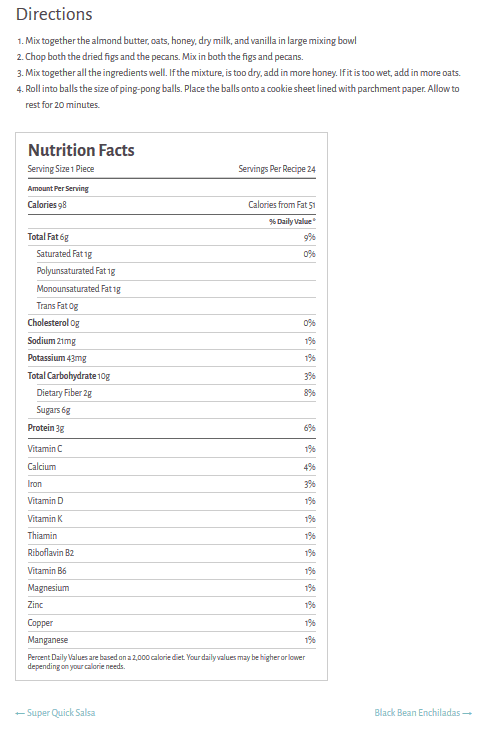 Culinary - NutritionWP Nutritional Information