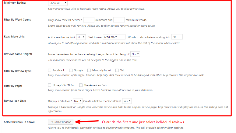 displaying your reviews on your site with wp review slider pro plugin step 3