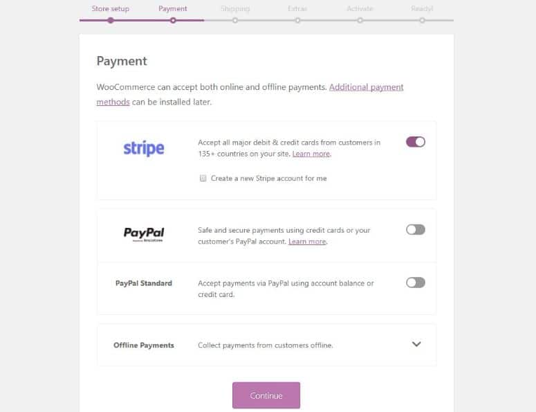 default WooCommerce payment gateways