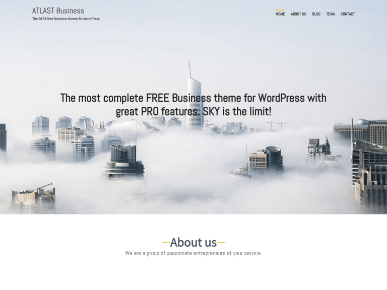 Atlast Business ultra fast free business WordPress theme