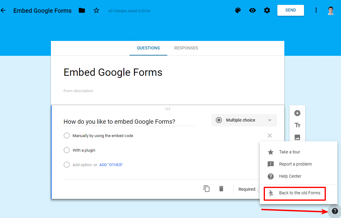 access old version of google forms