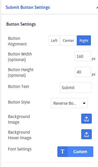 submit button settings