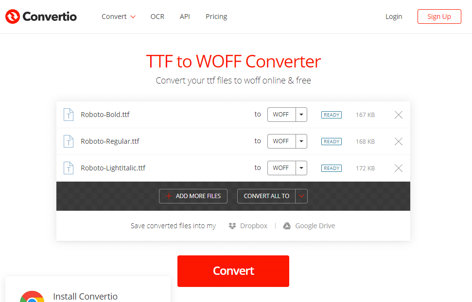 Convertisseur TTF en WOFF