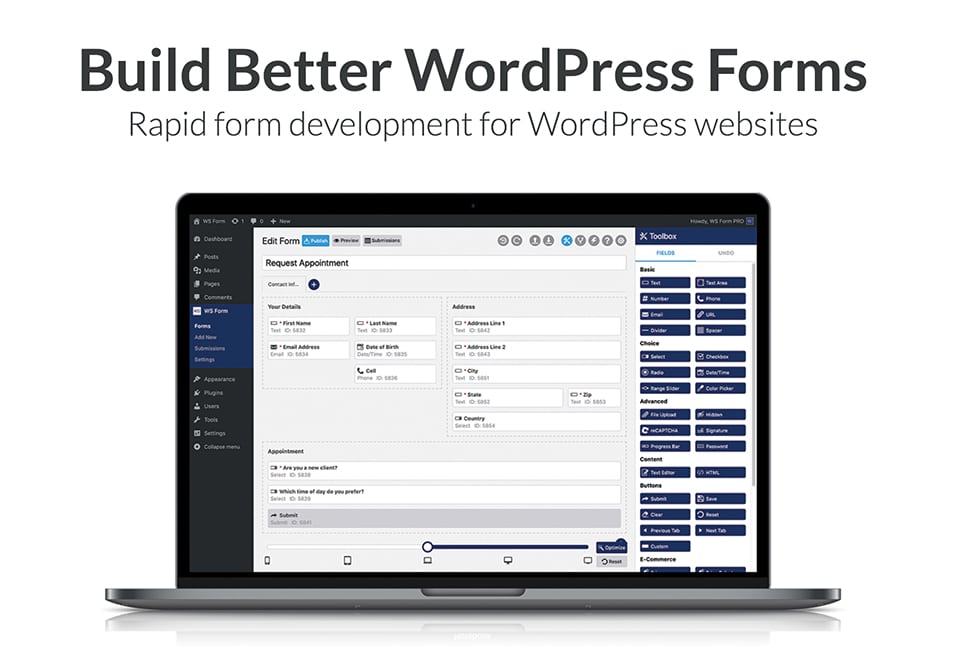 WS Form PRO is a developer-focused WordPress form plugin