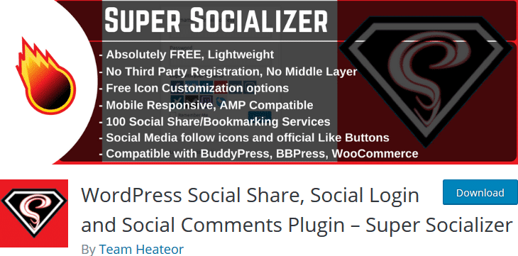 super socializer wordpress social share