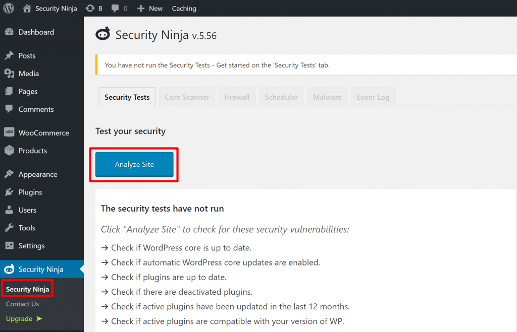 Security Ninja for MainWP is used to control the settings of all Security  Ninja-installed Child Sites directly from the MainWP Dashboard.