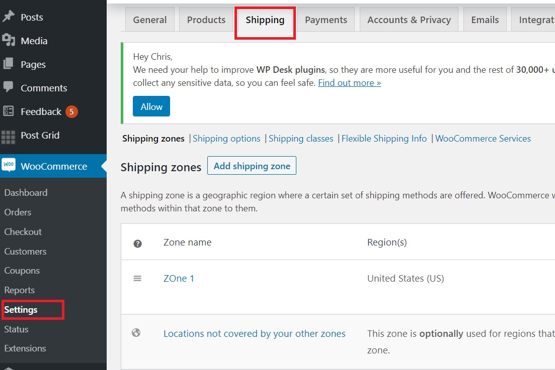 table rate shipping in wordpress