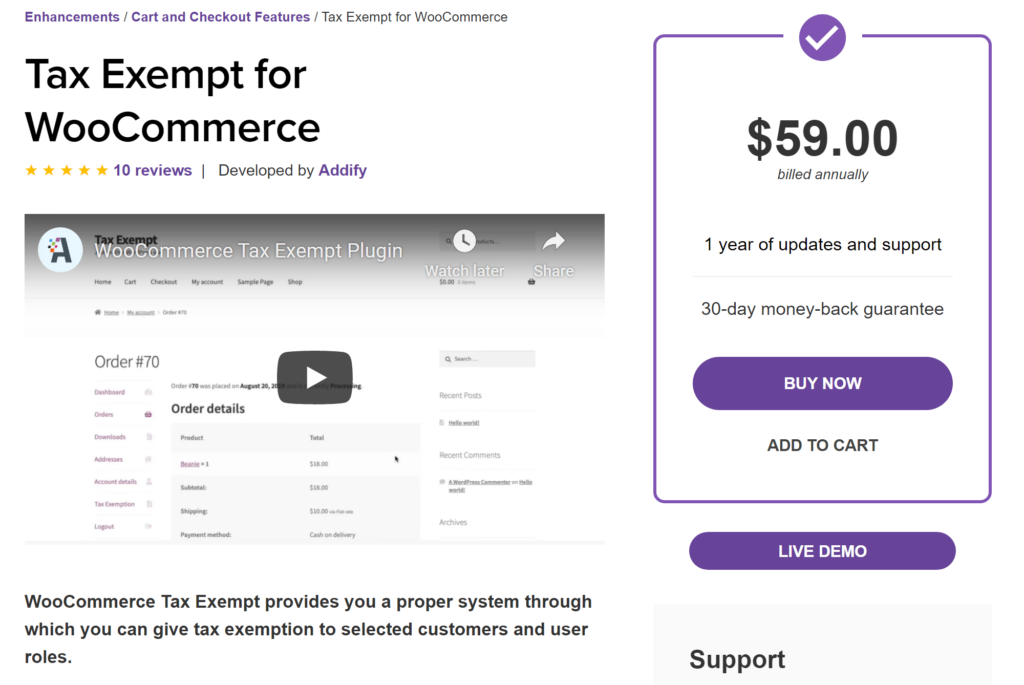 Tax exempt for WooCommerce