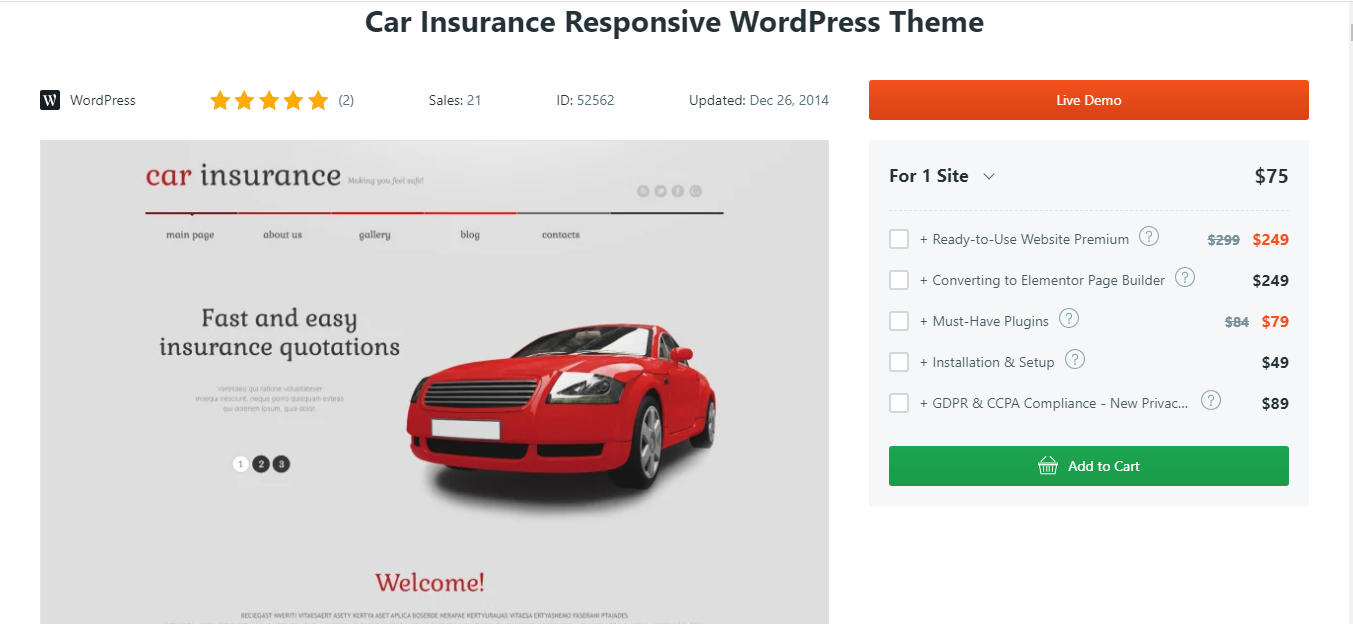 car insurance responsive wordpress theme