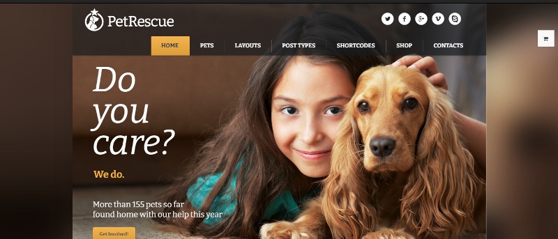 pet rescue WordPress theme