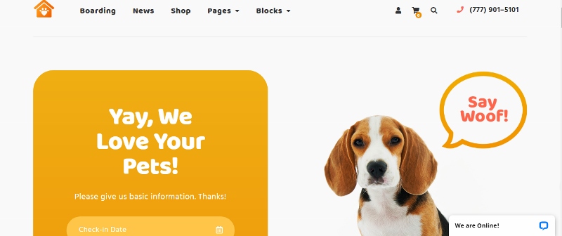 pets website theme WordPress