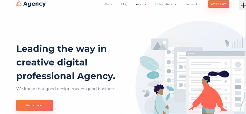 clean agency WordPress theme
