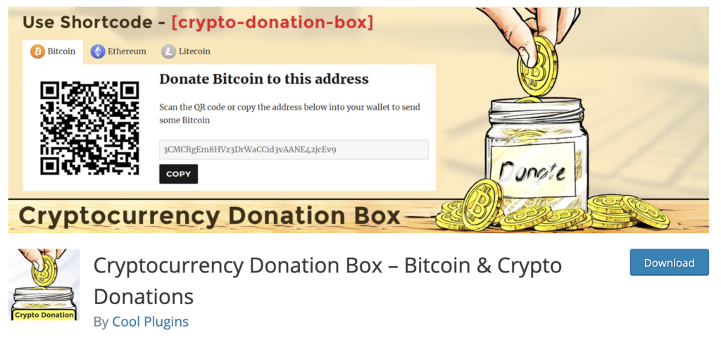 Cryptocurrency Donation Box