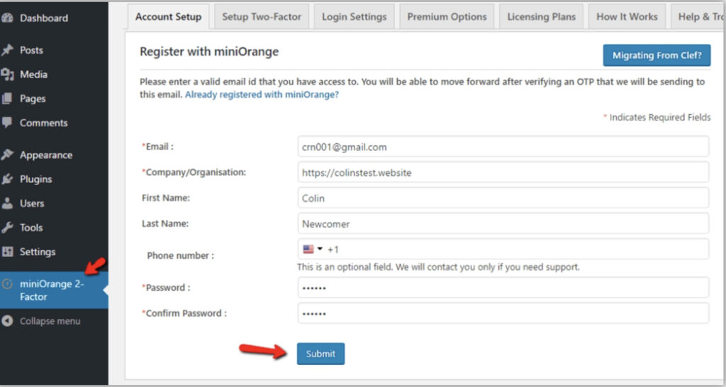 steps to add google authenticator – two factor authentication by miniorange to wordpress