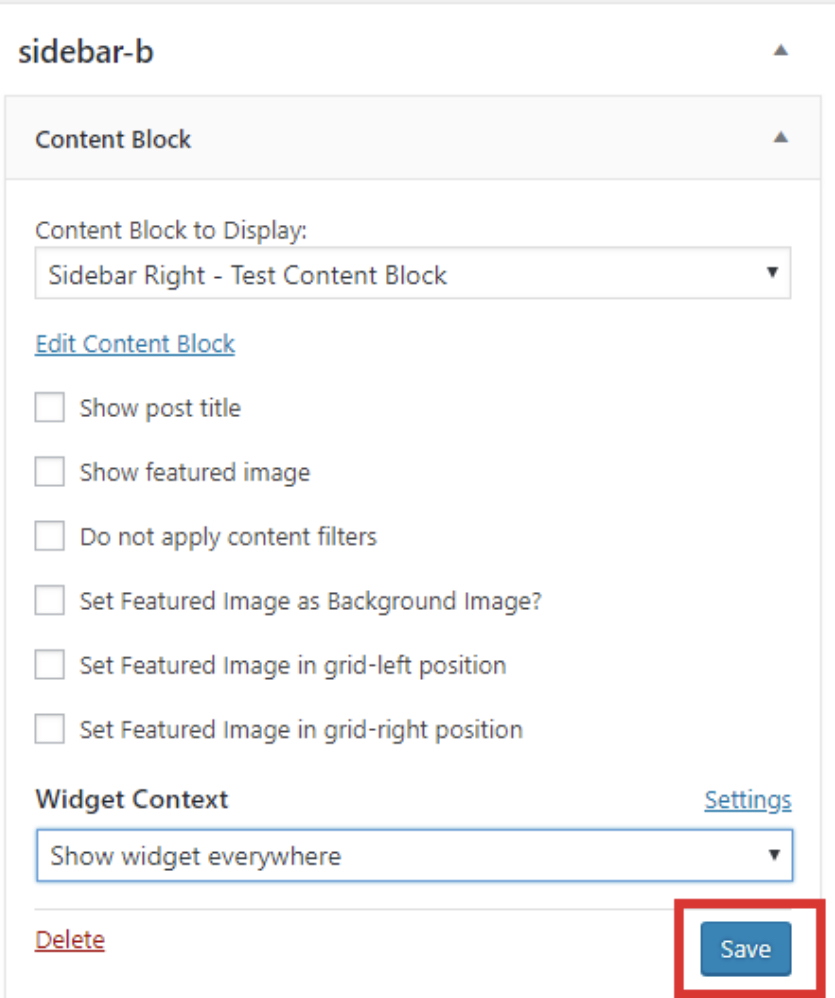 content block (custom post widget) - steps to add widget step 3