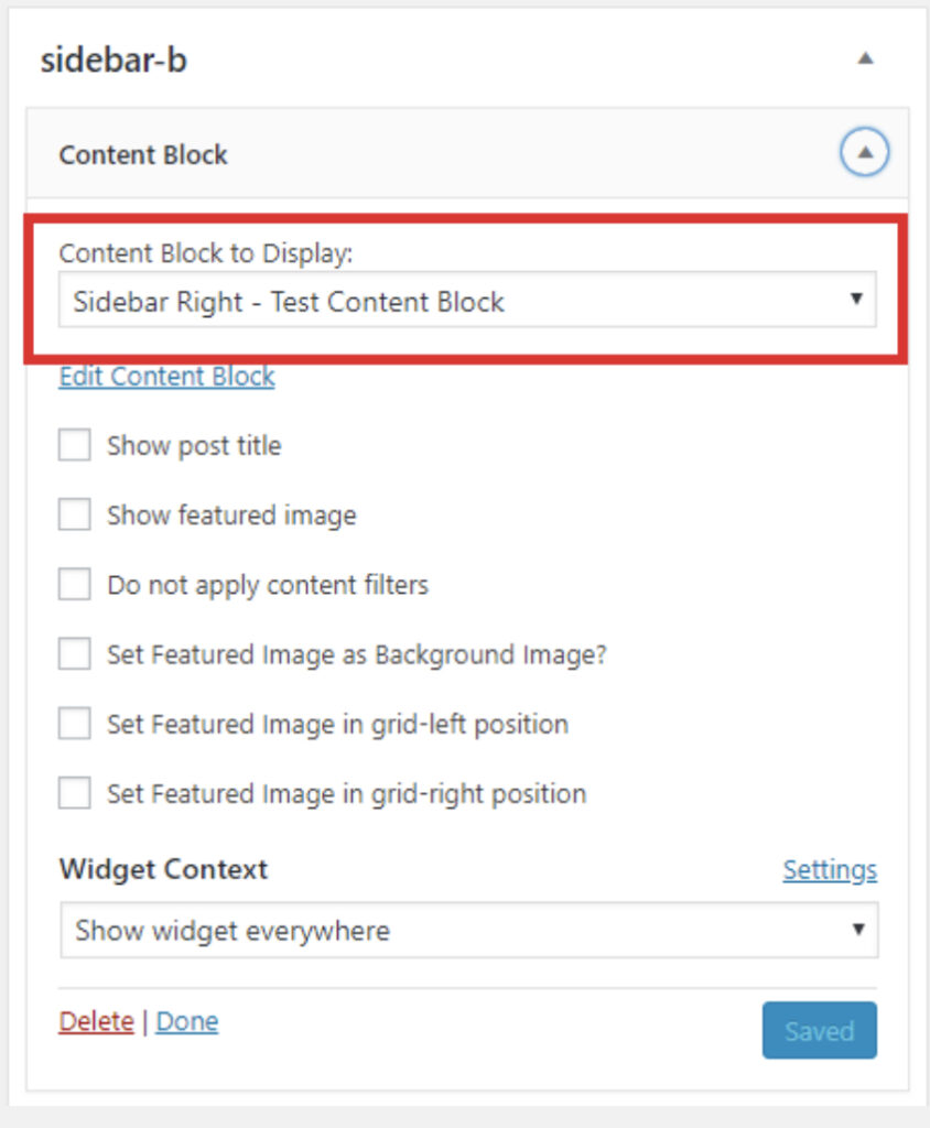 content block (custom post widget) - steps to add widget step 2