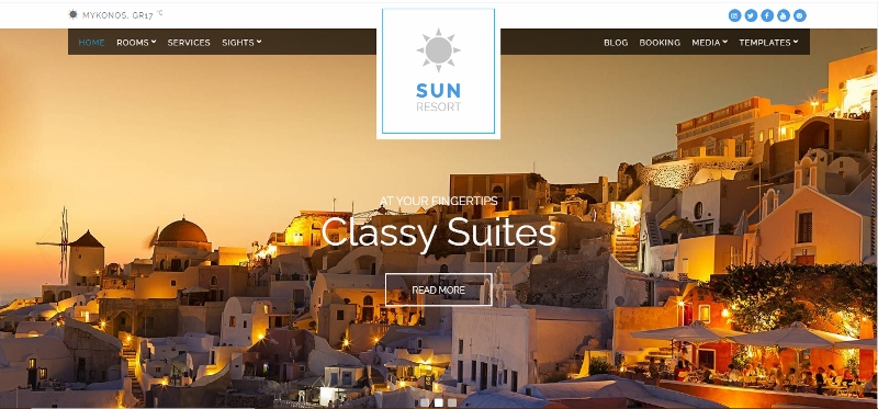 Sun Resort WordPress theme for hotel websites