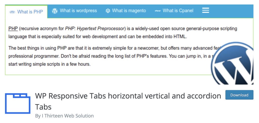 Responsive Tabs by Thirteen Web Solution