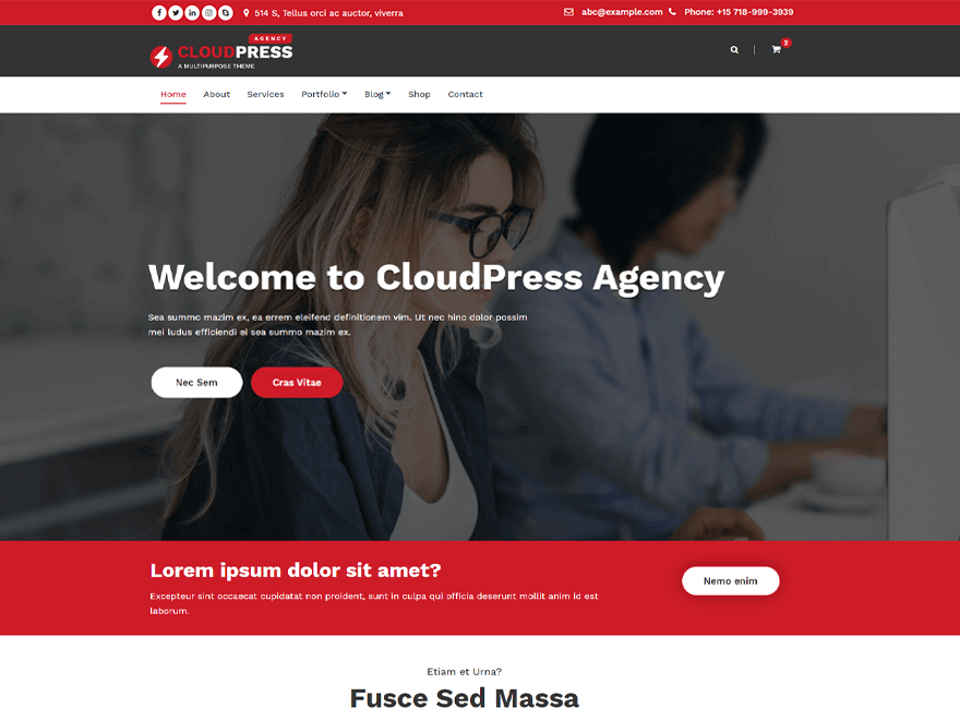 cloudpress agency red wordpress themes
