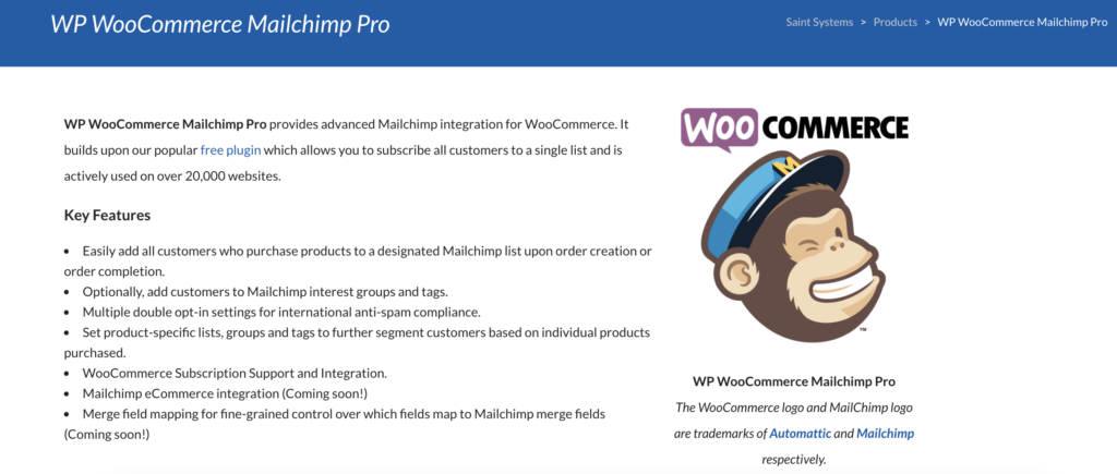 WP WooCommerce MailChimp - Best WordPress plugins for mailchimp