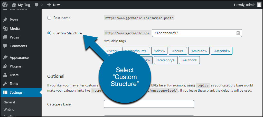 WordPress custom structure