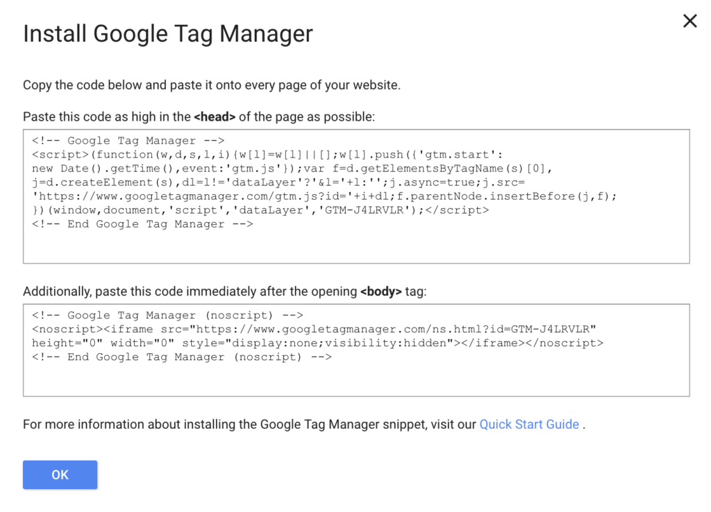 install tag manager