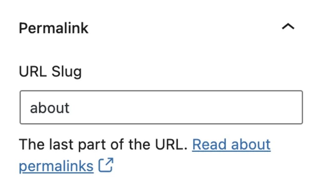 URL Slug -  WordPress permalinks