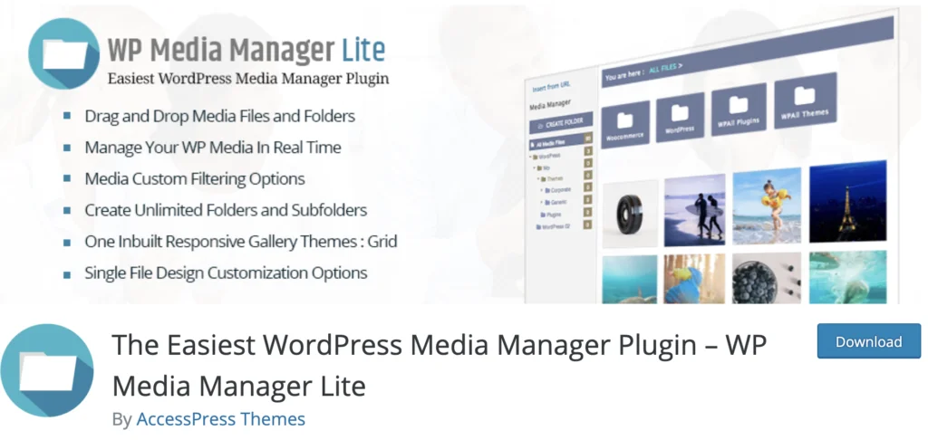 WP Media Manager - Plugin de bibliothèque multimédia WordPress