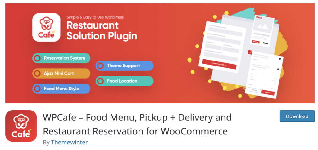 WPCafe WordPress restaurant menu plugin