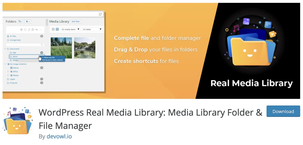 real media library media library organizer wordpress