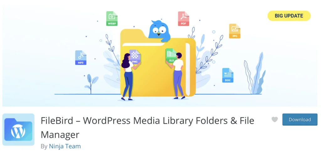 Plug-in de bibliothèque multimédia FileBird WordPress 