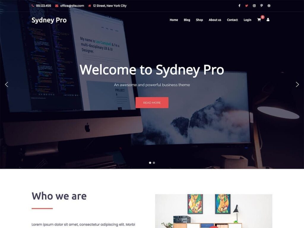 sydney pro - wordpress marketplace theme free