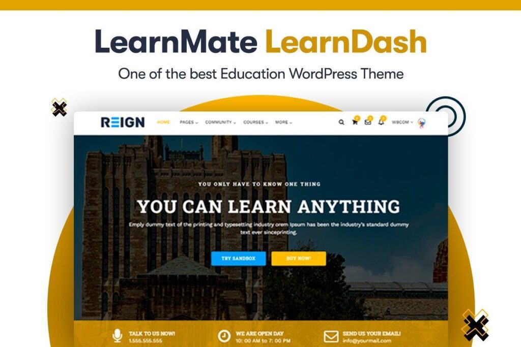 reign learnmate learndash theme - best marketplace theme for wordpress