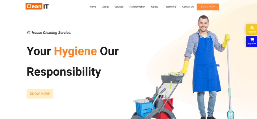 cleaning services - template elementor