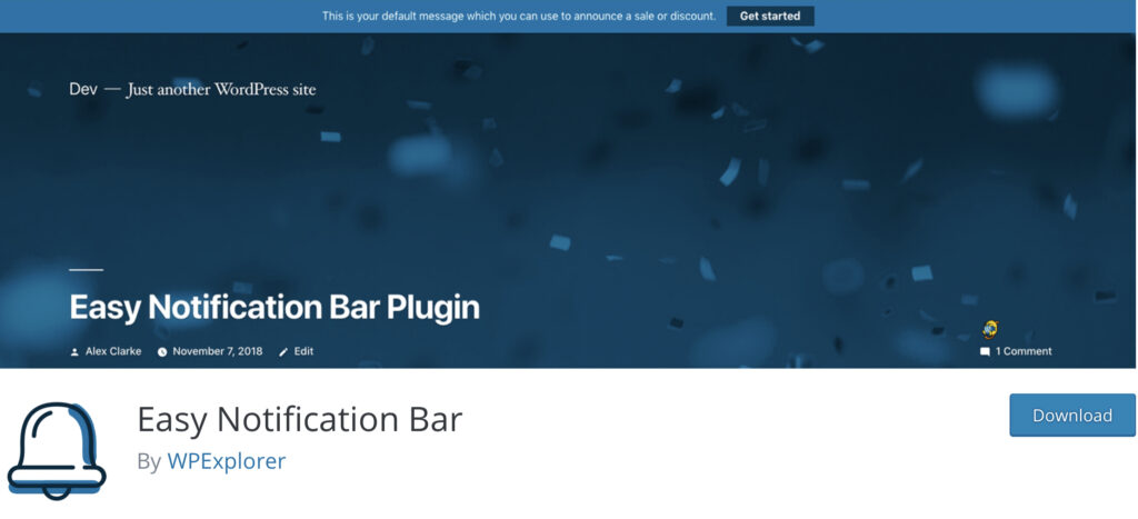 Easy Notification Bar - wordpress announcement plugin