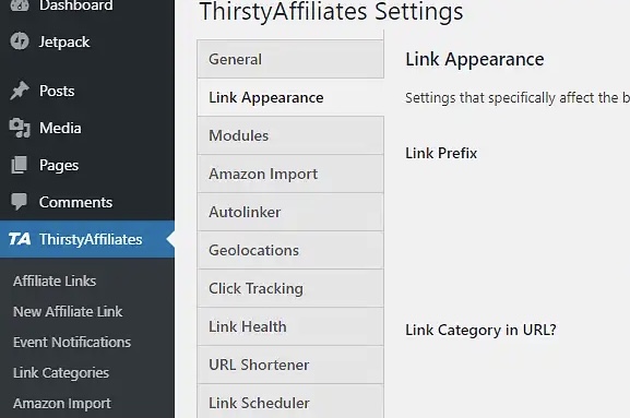 How to Cloak Affiliate Links in WordPress using ThirstAffiliate Pro Link Appearance Tab