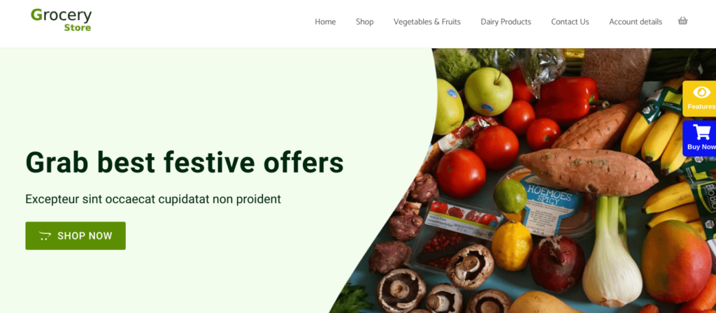 groceries store - template elementor