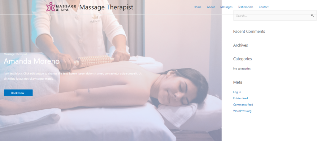 massage therapist - best elementor templates