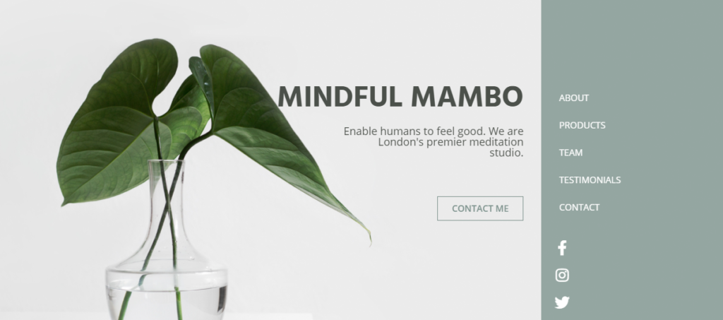 Mindful Mambo elementor template