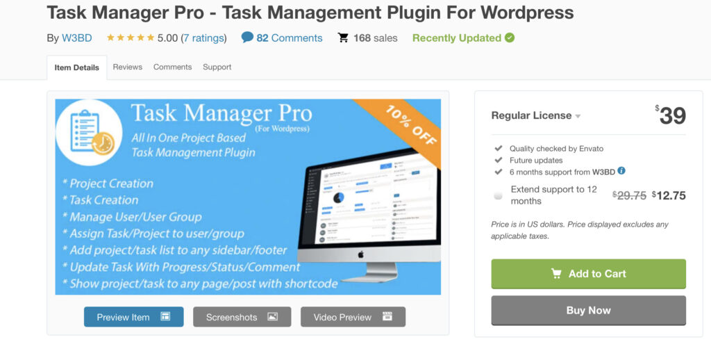 task manager pro - project management plugin for wordpress