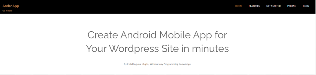 androapp wordpress to mobile app plugin
