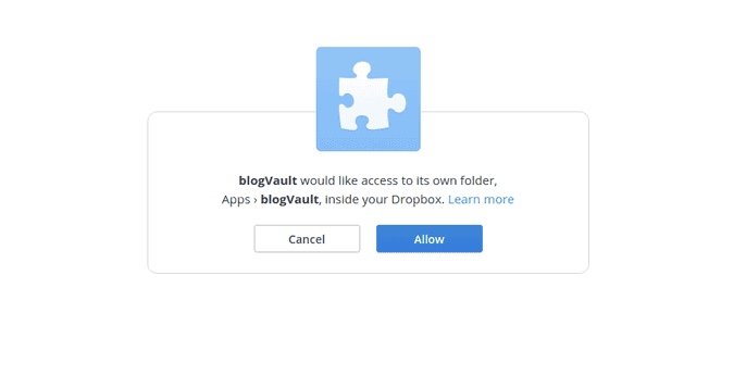 BlogVault - allow dropbox